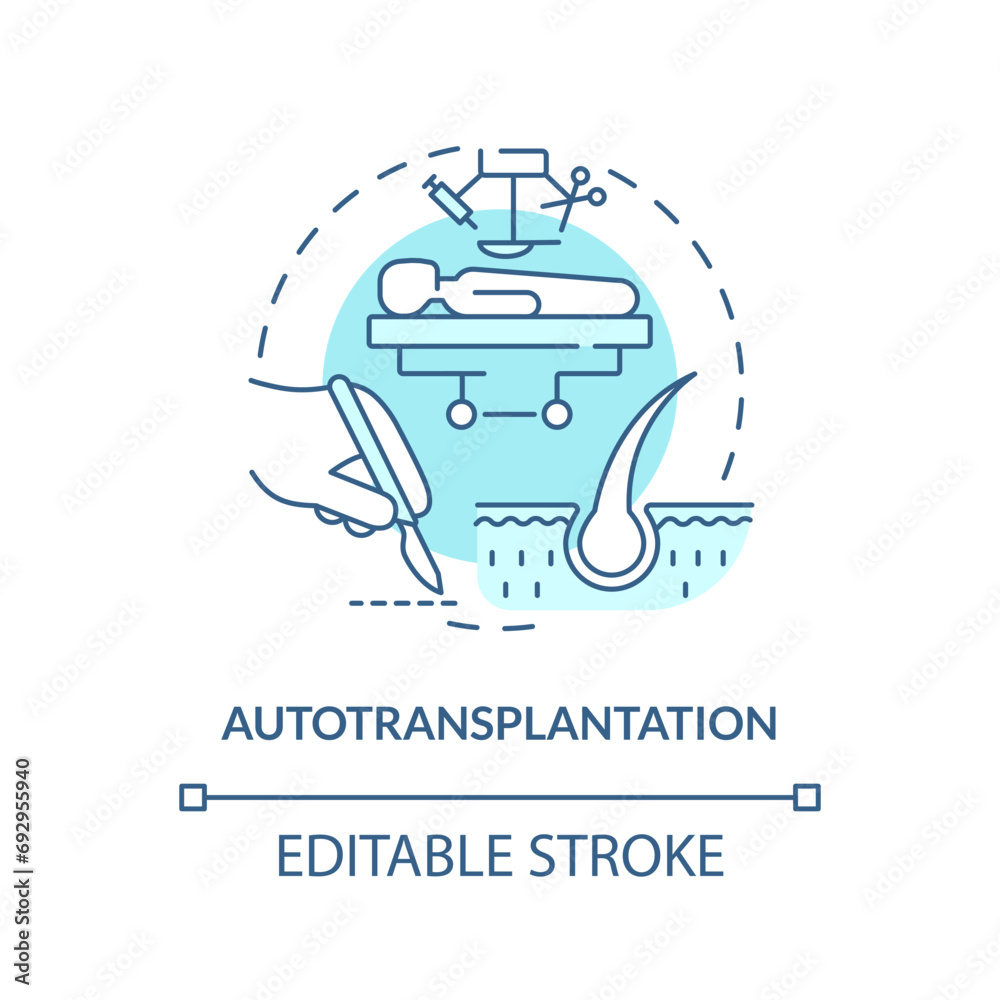 2D editable blue autotransplantation icon, monochromatic isolated vector, thin line illustration representing cell therapy. 2D editable blue autotransplantation icon, monochromatic isolated vector, thin line illustration representing cell therapy.
