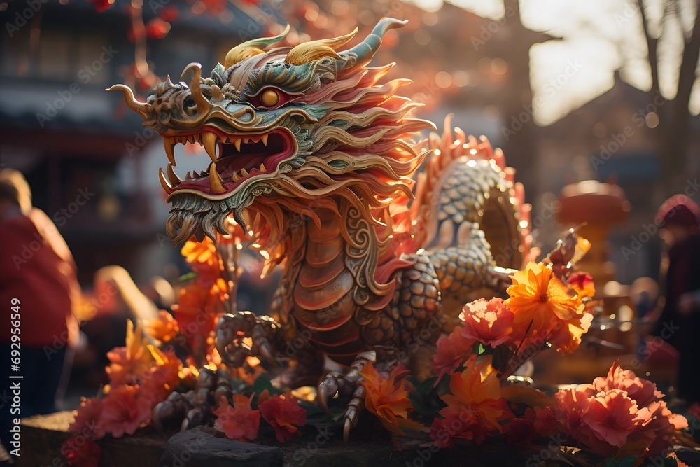 Colorful Chinese Dragon: Spring Festival Symbolism