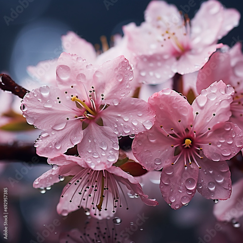 Cherry Blossom with rain drops on it generated.AI  © Shahid