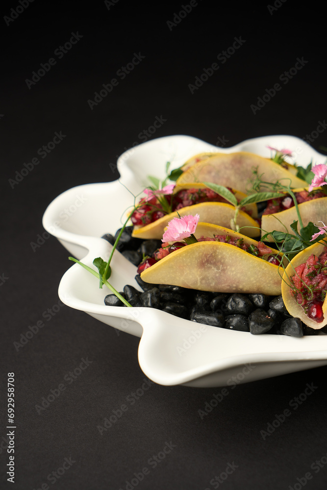 Healthy vegetable salad with pomegranate and quince Healthy vegetable salad with pomegranate and quince