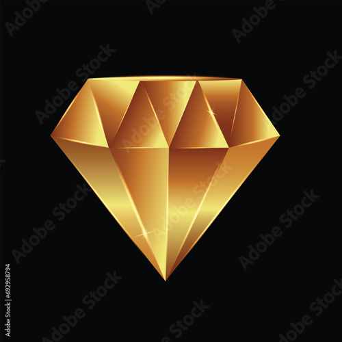 Gold Diamond icon vector design Premium diamond, golden Diamond icon, gold diamond Vector with black