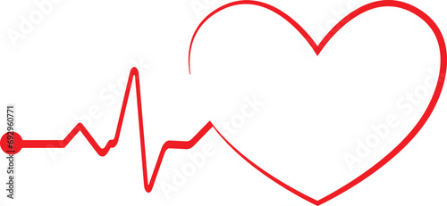 heart with heartbeat vector photo
