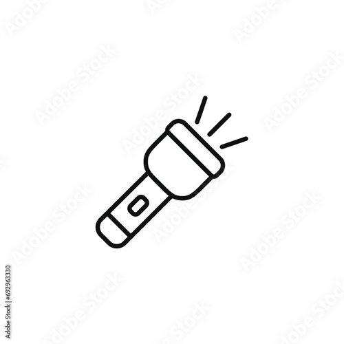 Flashlight line icon isolated on transparent background