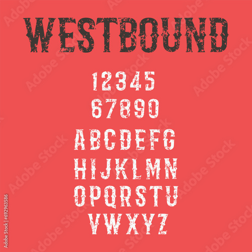 Westbound Western Style Grunge Alphabet Font