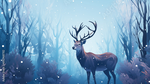 Reindeer in the winter wonderland.