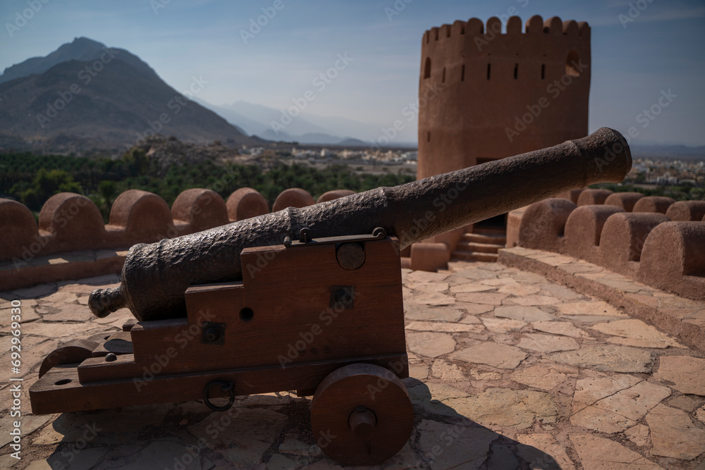 Cannon in Nakhal Fort, in Oman