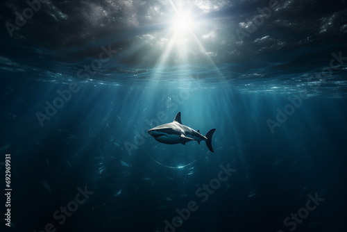 Celestial Shark Eclipse - a surreal composition © artefacti