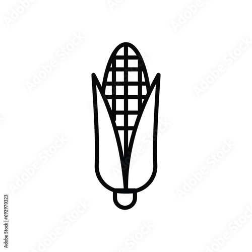 corn cob icon with white background vector stock illustration