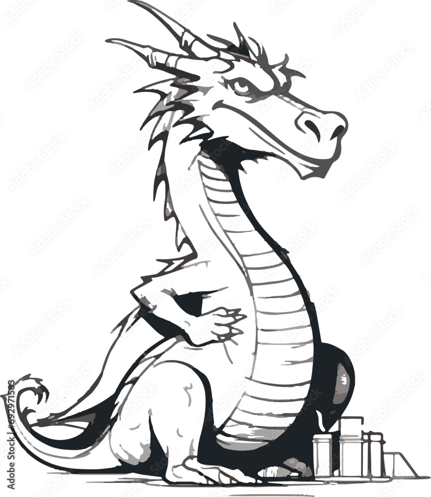 Fototapeta premium vector illustration of a dragon