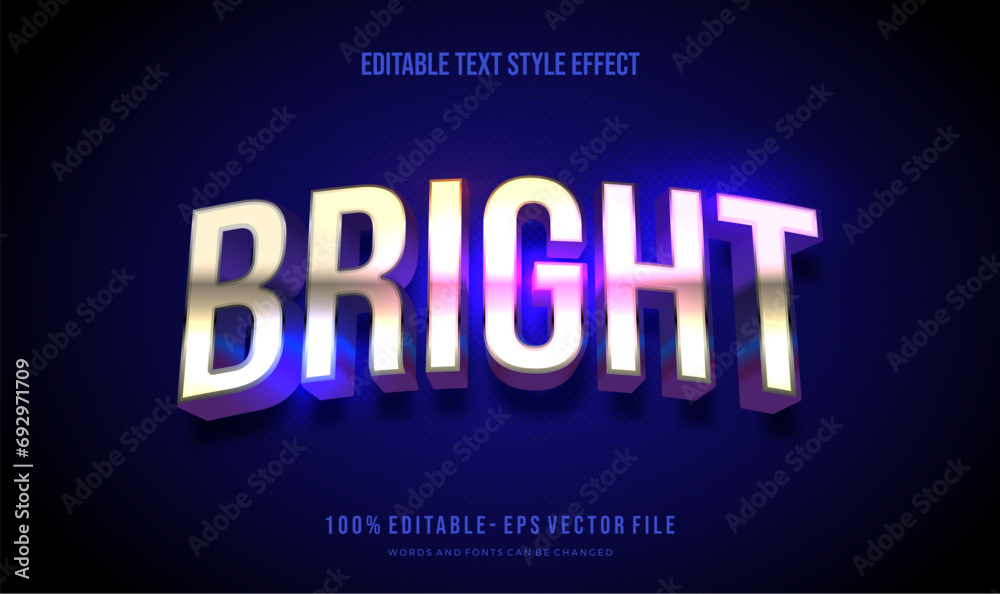 Editable text effect gradient vibrant shiny color. Text style effect. Editable fonts vector files