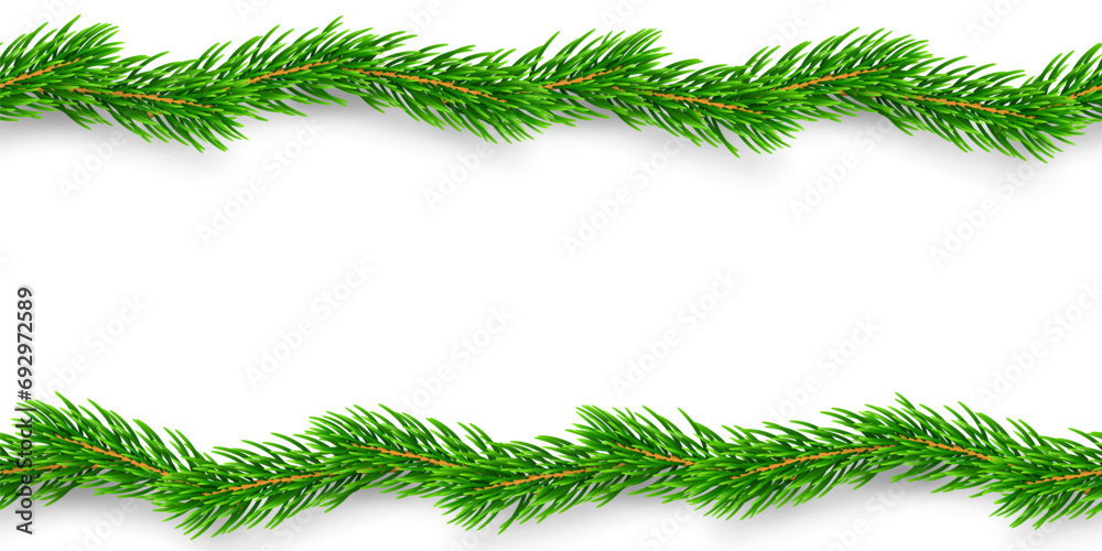 Christmas brunch 3d, seamless pattern. Green element isolated white background. Template texture holiday banner, decoration, invitation, New Year card. Elegant realistic design Vector illustration Christmas brunch 3d, seamless pattern. Green element isolated white background. Template texture holiday banner, decoration, invitation, New Year card. Elegant realistic design Vector illustration