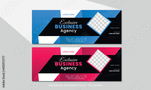 Digital marketing agency facebook cover, social media web banner template.