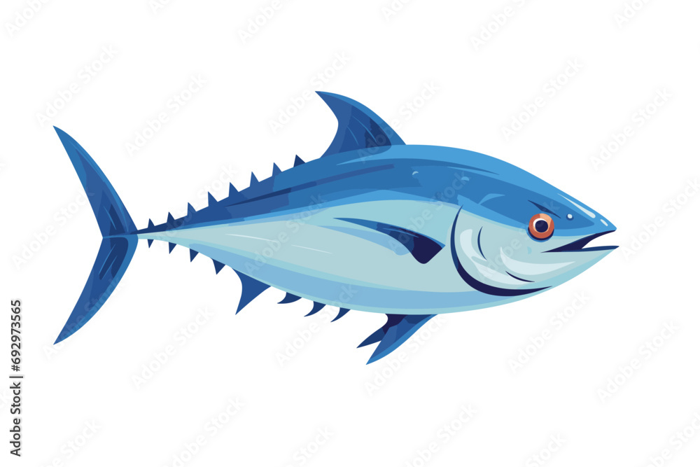 Tuna fish underwater cartoon vector