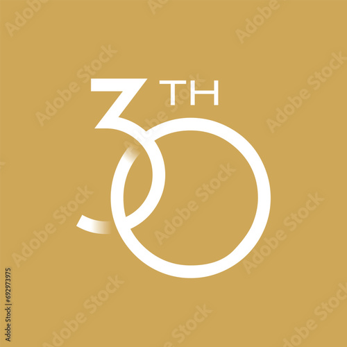 30 th logo, year Anniversary , monogram, vector.