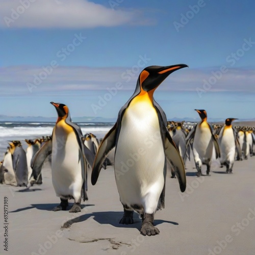 king penguins on the beach