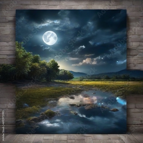 moon over lake