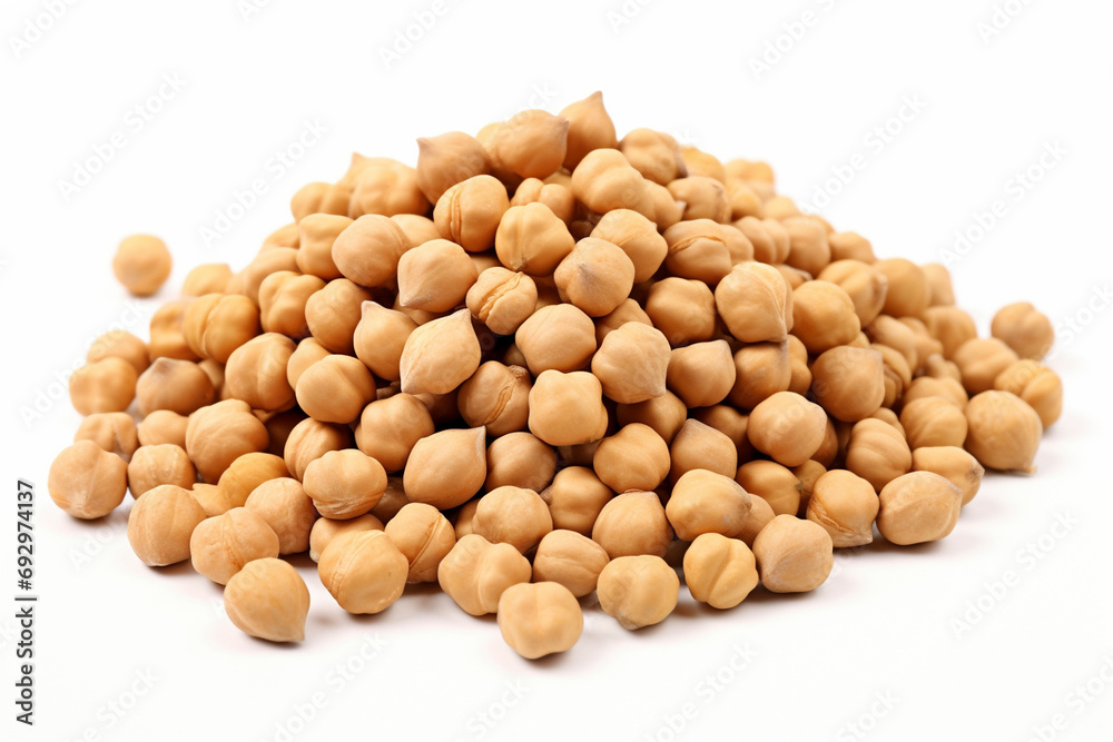 Pile of chickpeas on a white background Pile of chickpeas on a white background