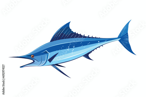 Blue marlin fish. Vector illustration. Isolated on background. © baobabay