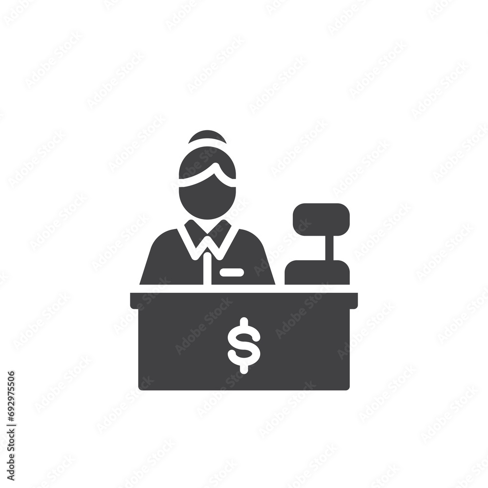 Bank cashier vector icon Bank cashier vector icon