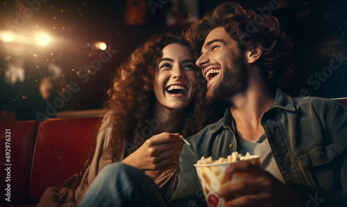 couple watching movie in cinema
