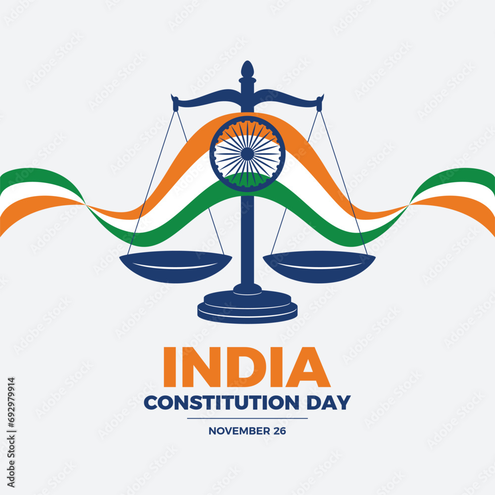 Constitution Day or National Law Day of India poster vector