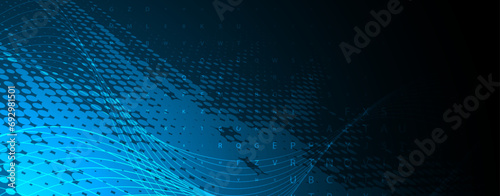 Quantum processing. Deep learning artificial intelligence. Future new technology  for business or science presentation. Vector background