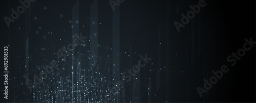 Quantum processing. Deep learning artificial intelligence. Future new technology  for business or science presentation. Vector background