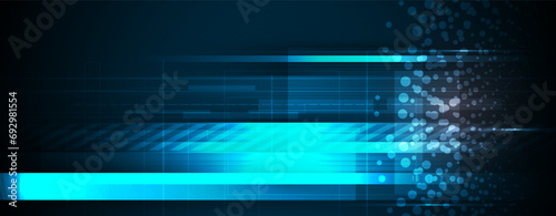 Quantum processing. Deep learning artificial intelligence. Future new technology  for business or science presentation. Vector background