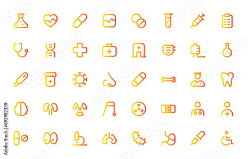 Wallpaper Mural Healthcare Icons Set - Medical, Wellness, and Hospital Symbol Vectors. Torontodigital.ca