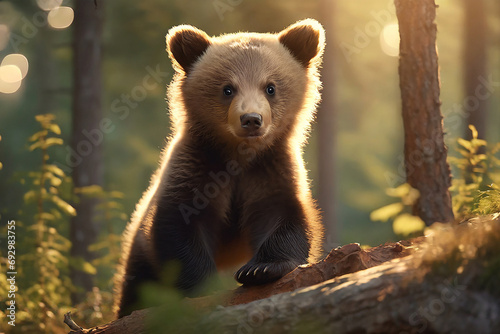 cucciolo orso nella foresta 