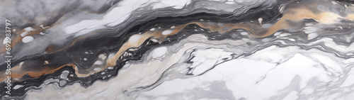 Marble pattern with a flowing feel of gray, black, white and brown, 8K, 32:9 ratio
