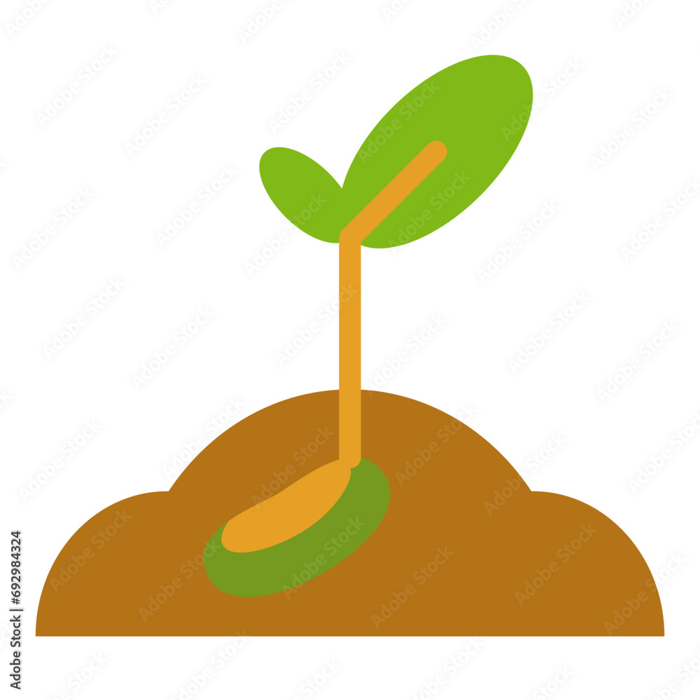 Seed Icon. included in ecology flat style icon set.