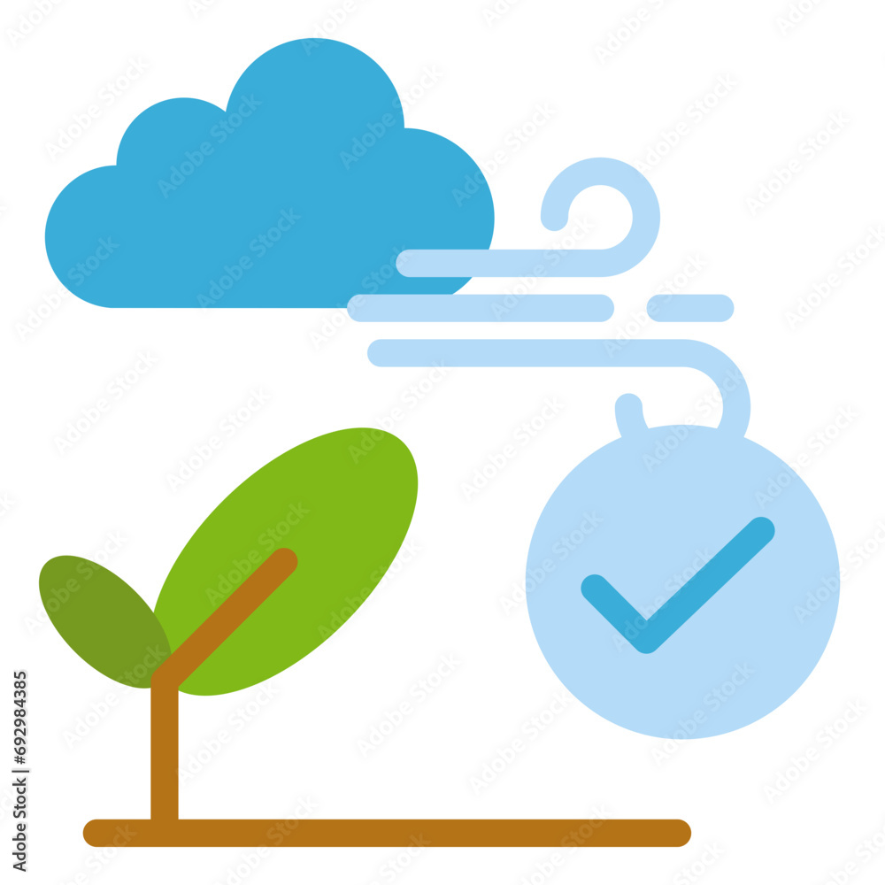 Fototapeta premium Clean Air Icon. included in ecology flat style icon se