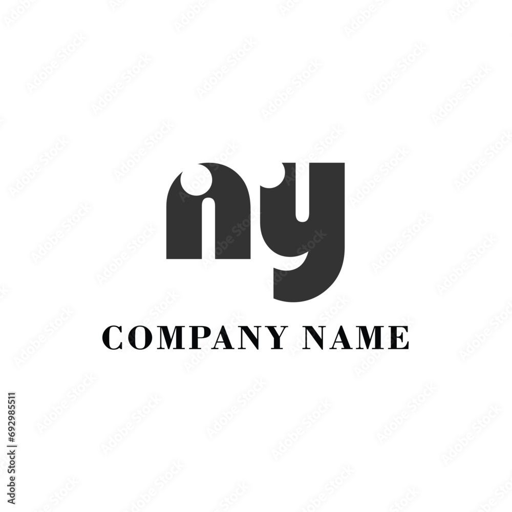 NY Initial logo elegant logotype corporate font idea unity