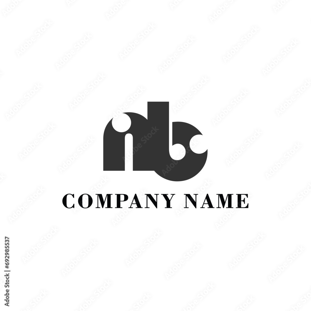 NB Initial logo elegant logotype corporate font idea unity