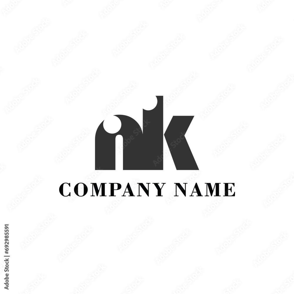 NK Initial logo elegant logotype corporate font idea unity