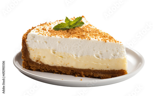 New York Style Cheese Cake on a White or Clear Surface PNG Transparent Background