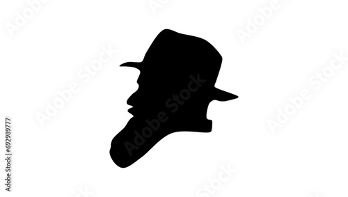 The Lubavitcher Rebbe, black isolated silhouette