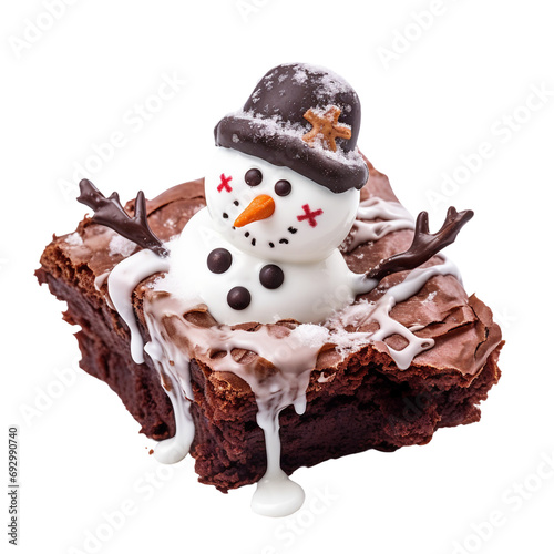 Isolated Melted Snowman Biscuits on a transparent background