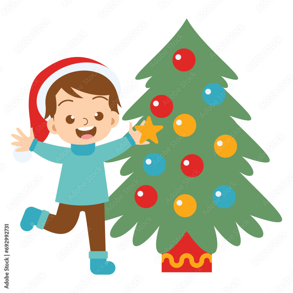 Cartoon children with christmas gifts