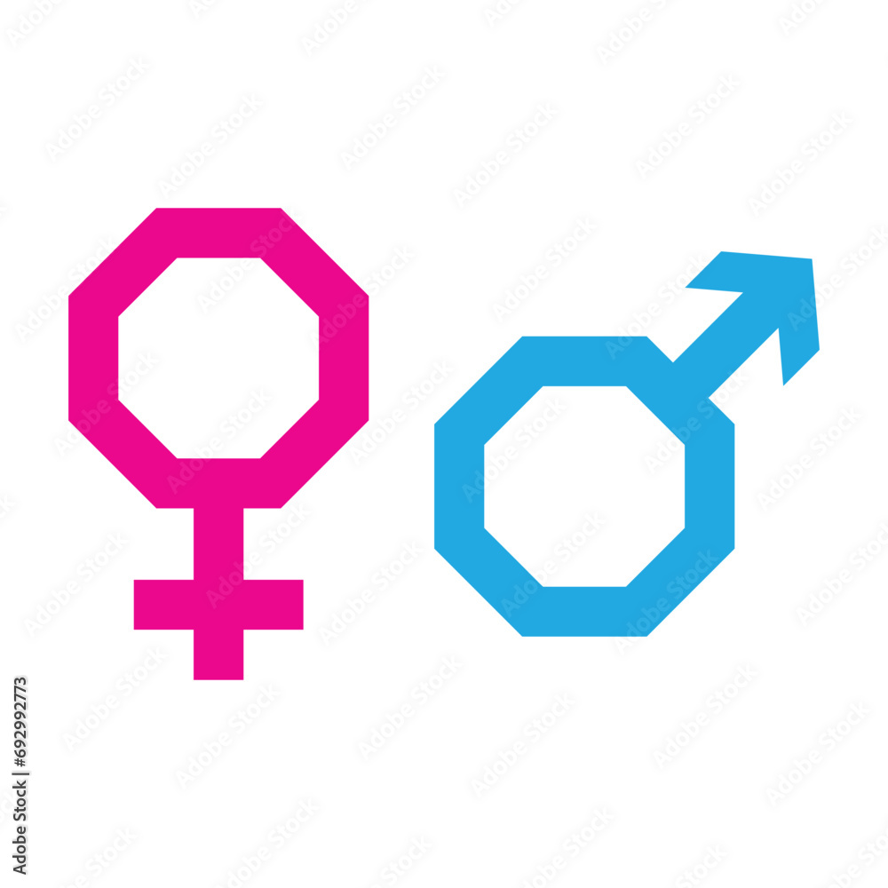 Male and female icon vector polygonal geometric Male and female icon vector polygonal geometric
