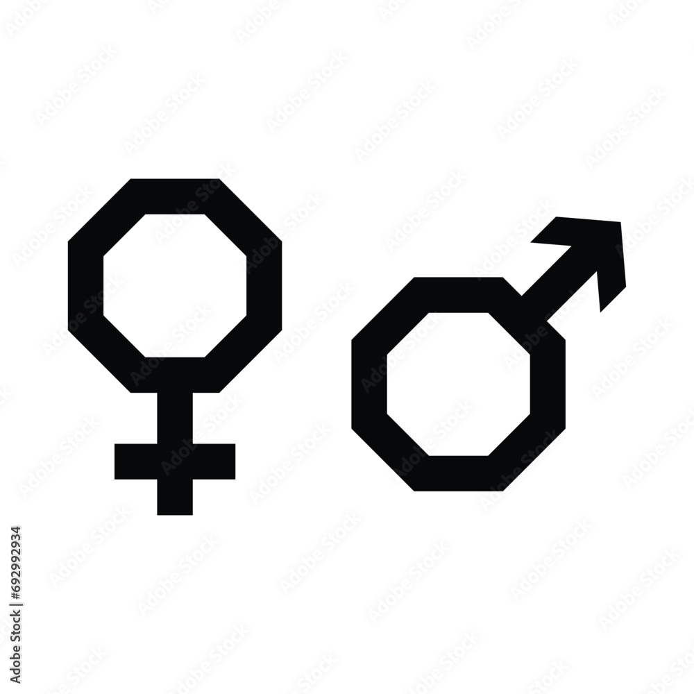 Male and female icon vector polygonal geometric Male and female icon vector polygonal geometric