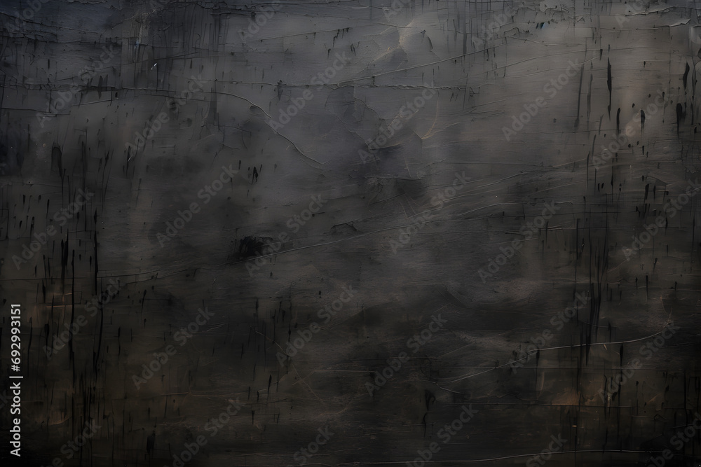 Weathered black paper texture background Isolated on white background. generative AI.