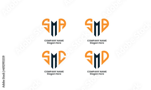 SM letter  logo, Branding identity bundle corporate logo design, Ver letter logo.
