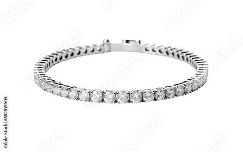 Graceful Adornment Tennis Bracelet with Diamonds Isolated on Transparent Background PNG.