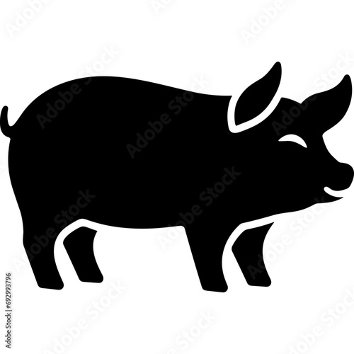 pig icon black silhouette animal farm agriculture