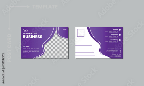 Corporate Business Postcard Template Design, Simple and Clean Modern Minimal Postcard Template.