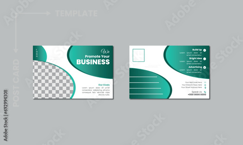Simple and Clean Modern Minimal Postcard Template, Corporate postcard design template.