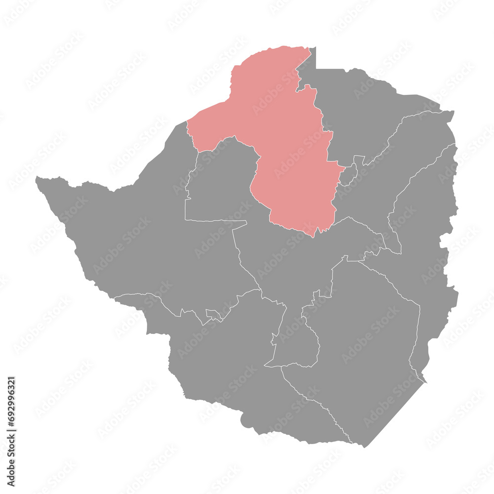 Mashonaland West province map, administrative division of Zimbabwe. Vector illustration. Mashonaland West province map, administrative division of Zimbabwe. Vector illustration.