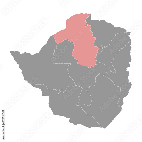 Mashonaland West province map  administrative division of Zimbabwe. Vector illustration.